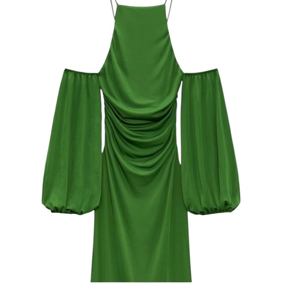 Zara Green Long Sleeve Dress - Picture 2 of 4